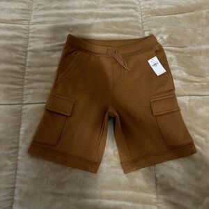 Old Navy NWT Medium (8) Solid Brown Fleece Cargo Jogger Shorts w/Drawstrings